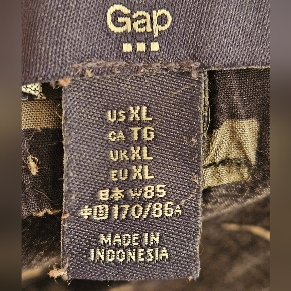 GAP womens shorts XL elastic waist black and green floral print - Picture 4 of 5